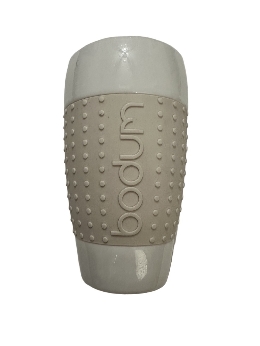 Bodum Pavina Beige Grip Porcelain Travel Tumbler Mugs Textured Grip 0.5L 2pcs